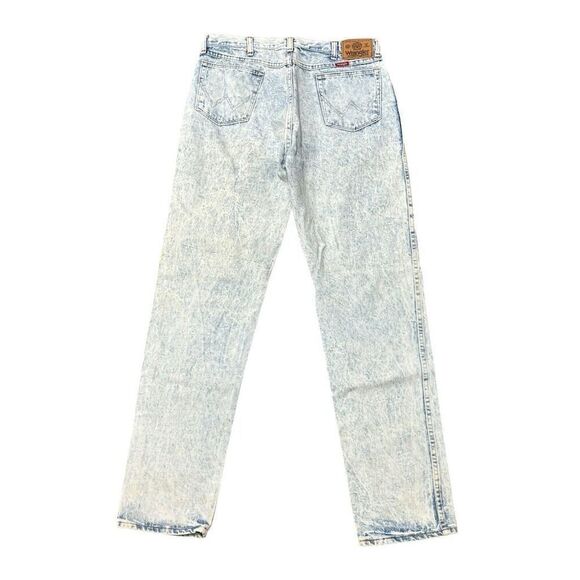 Vintage‎ Wrangler Men's 36x34 Acid Wash Straight Jeans Blue Denim - Picture 1 of 6